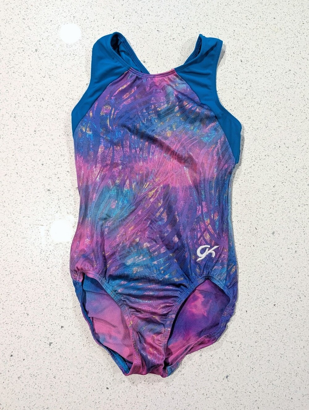 UNICORN GK Elite Gymnastics Dance Leotard Child Large Blue Purple Pink RAZORBACK